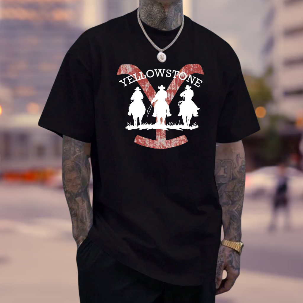 Camisa Yellowstine Velho Oeste Lançamento Algodão Premium Unissex Casual Estampada Camisa Basica