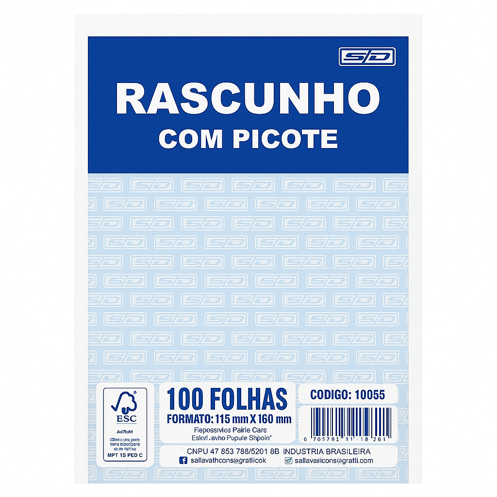 Bloco de Rascunho São Domingos 11x16cm com Picote - 100 Folhas - Escritório - Recados - Papelaria