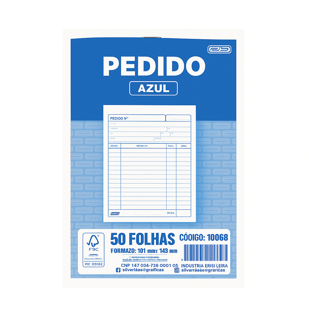 Bloco de Pedido 1/36 de 1 Via São Domingos 10x14cm - 50 Folhas - Lanchonete -  - Papelaria
