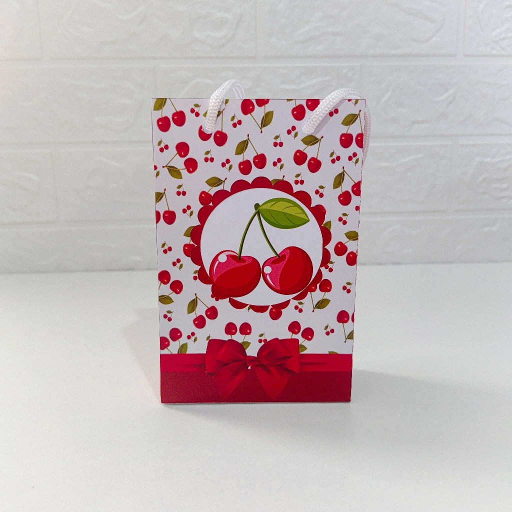 PEGUE E MONTE Sacolinha Surpresa - Cerejinha - Aniversário Lembrancinhas Personalizados Sacola Doce