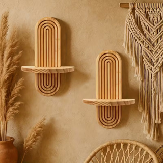 Prateleira Decorativa Suspensa de Parede em Madeira Pinus com Design Moderno para Plantas e Objetos em Oferta na Shopee