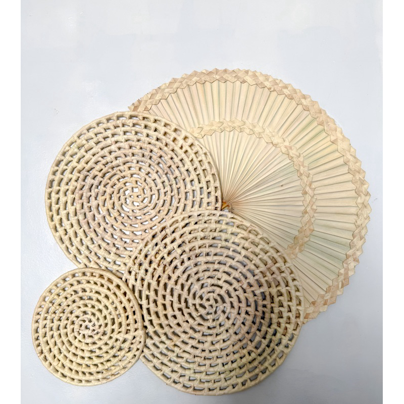 Composição de parede de palha com 4 peça liz em Oferta na Shopee