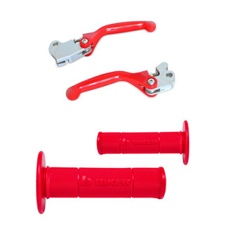 Kit Par Manete Retratil GP-6 Biker + Manopla Grip Crf 230 Crf 250 Crf 300 Trilha