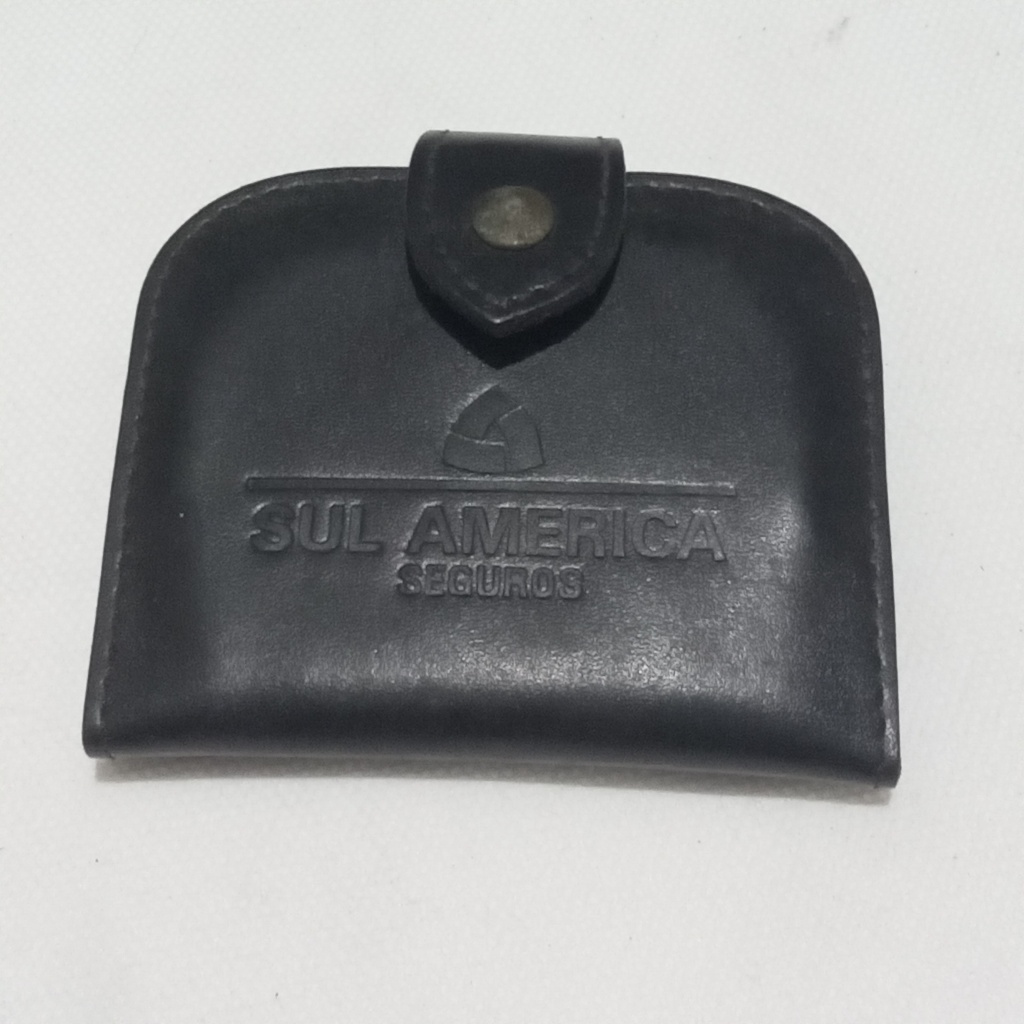 Antigo Porta Moeda da Sul America Seguros - Em couro - Vintage - Década 1980/90 Rio Grande do Sul