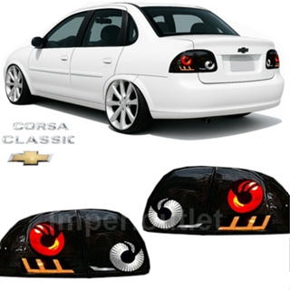 Aplique Adesivo Mascara Negra Lanterna Corsa classic Carro 2011 a 2016 ( Par ) Pelicula Vinil em Oferta na Shopee