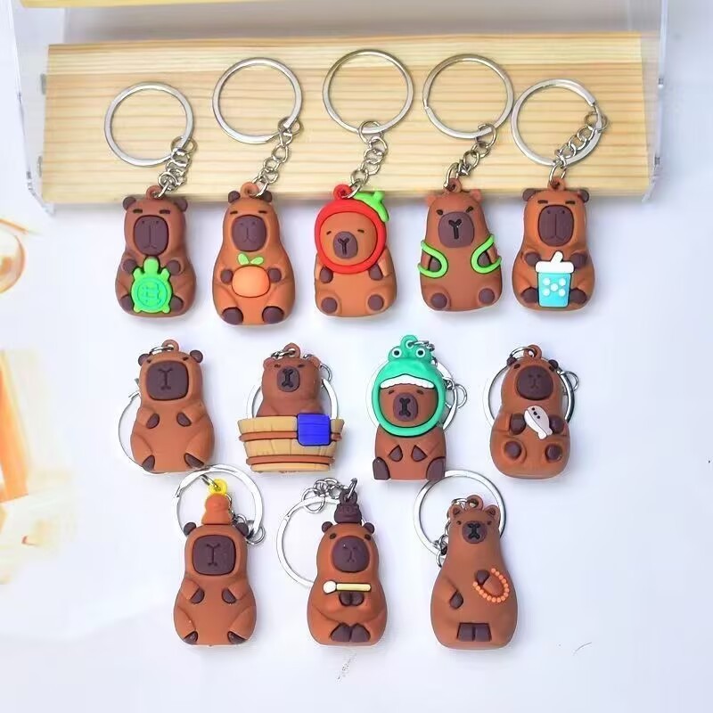 Kit 1/2/3/6 unidades Chaveiros Emborrachado Premium Capivara Capybara capivarinha fofa