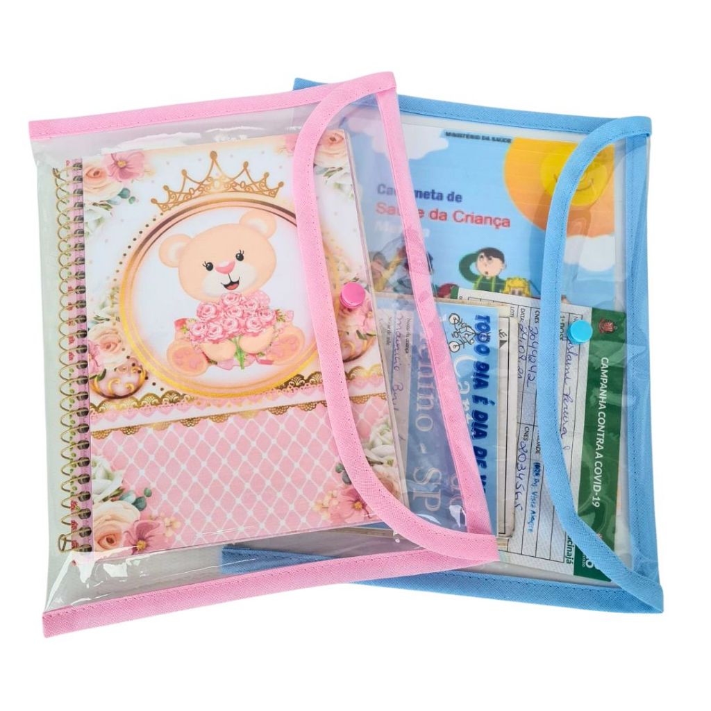 Necessaire para Caderneta de Vacinação Capa Plástica Protetora Documentos