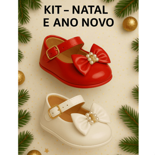 Sapatilha Bebê Natal e Ano Novo Reveillon Branca e Vermelha Infantil Menina Verniz Maleável 14 ao 19 em Oferta na Shopee