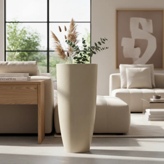 Vaso Luxo Planta Sala Coluna Ibiza Cone G Decorativo Liso em Oferta na Shopee