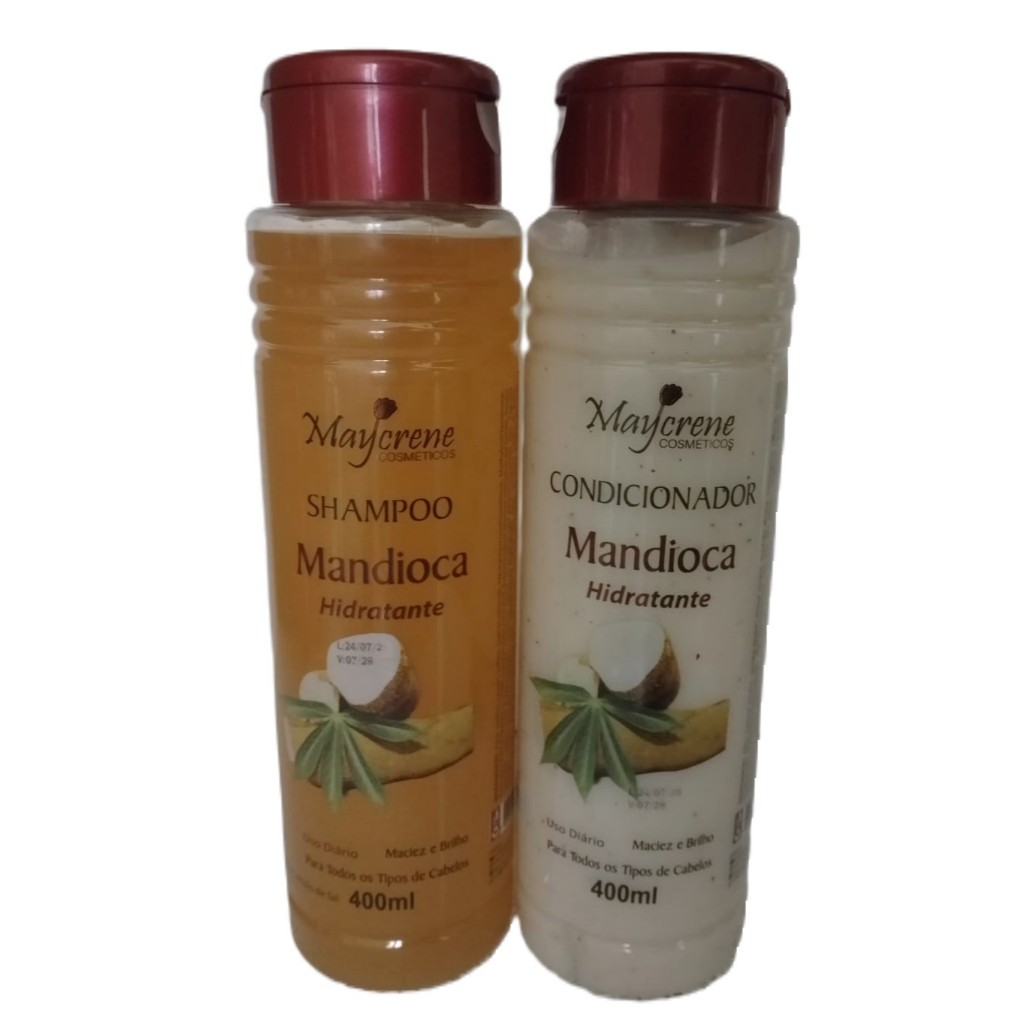 Kit Mandioca Hidratante 400ml – Shampoo + Condicionador – Brilho e Maciez