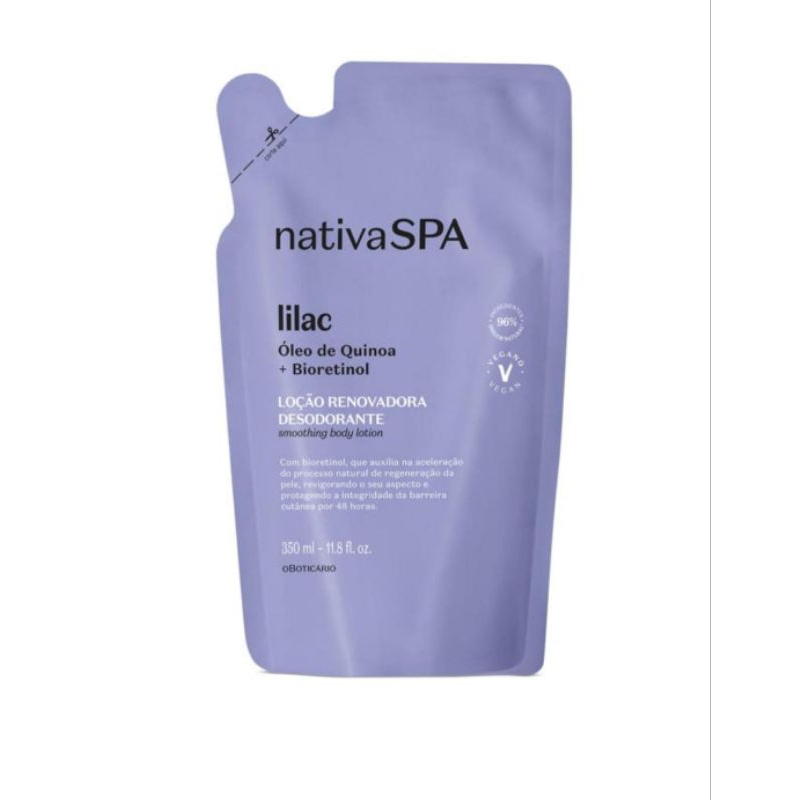 refil loção renovadora hidratante corporal lilac nativa spa 350ml