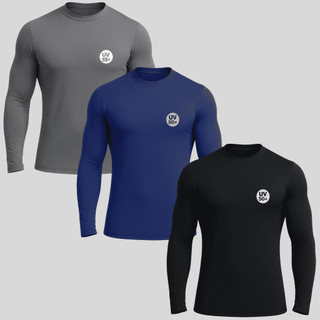 Kit 3 Camisas Térmicas Masculinas Proteção UV50+ Camiseta Masculina Premium Manga Longa Praia Treino