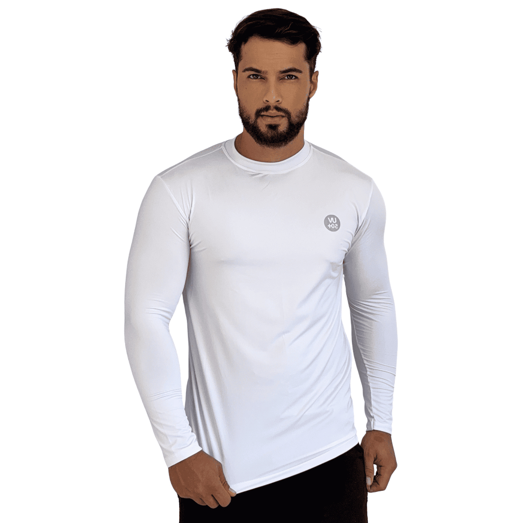 Camisa Masculina Proteção UV Térmica Camiseta Masculina Premium Manga Longa Praia Corrida Treino Fit