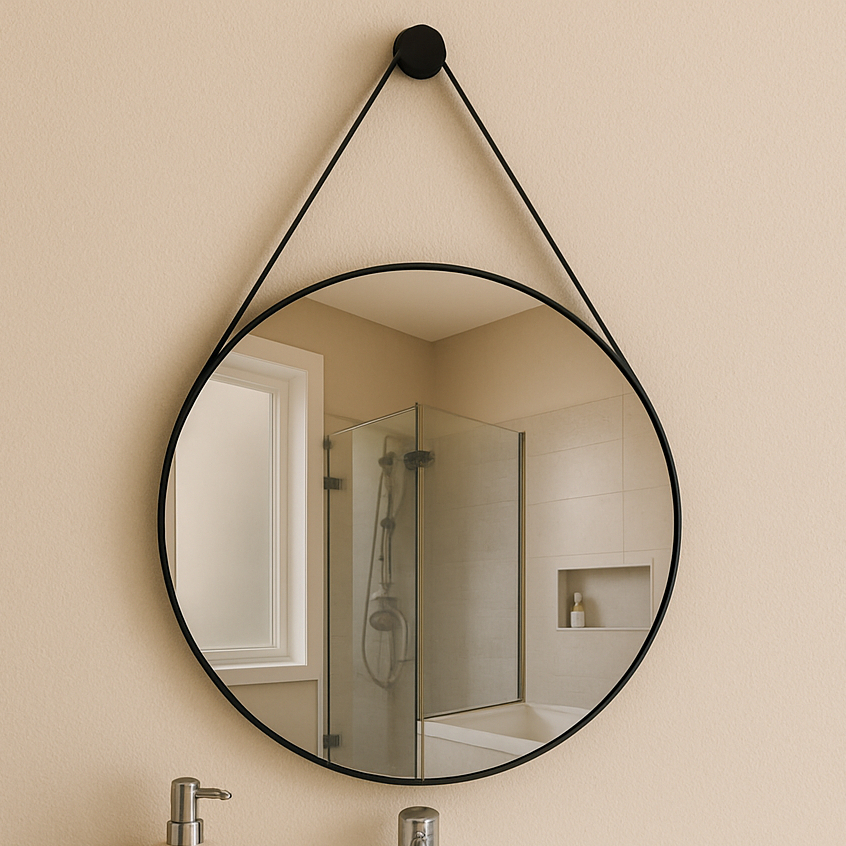 Espelho Redondo Adnet Decorativo Suspenso de Parede 25cm + Pino