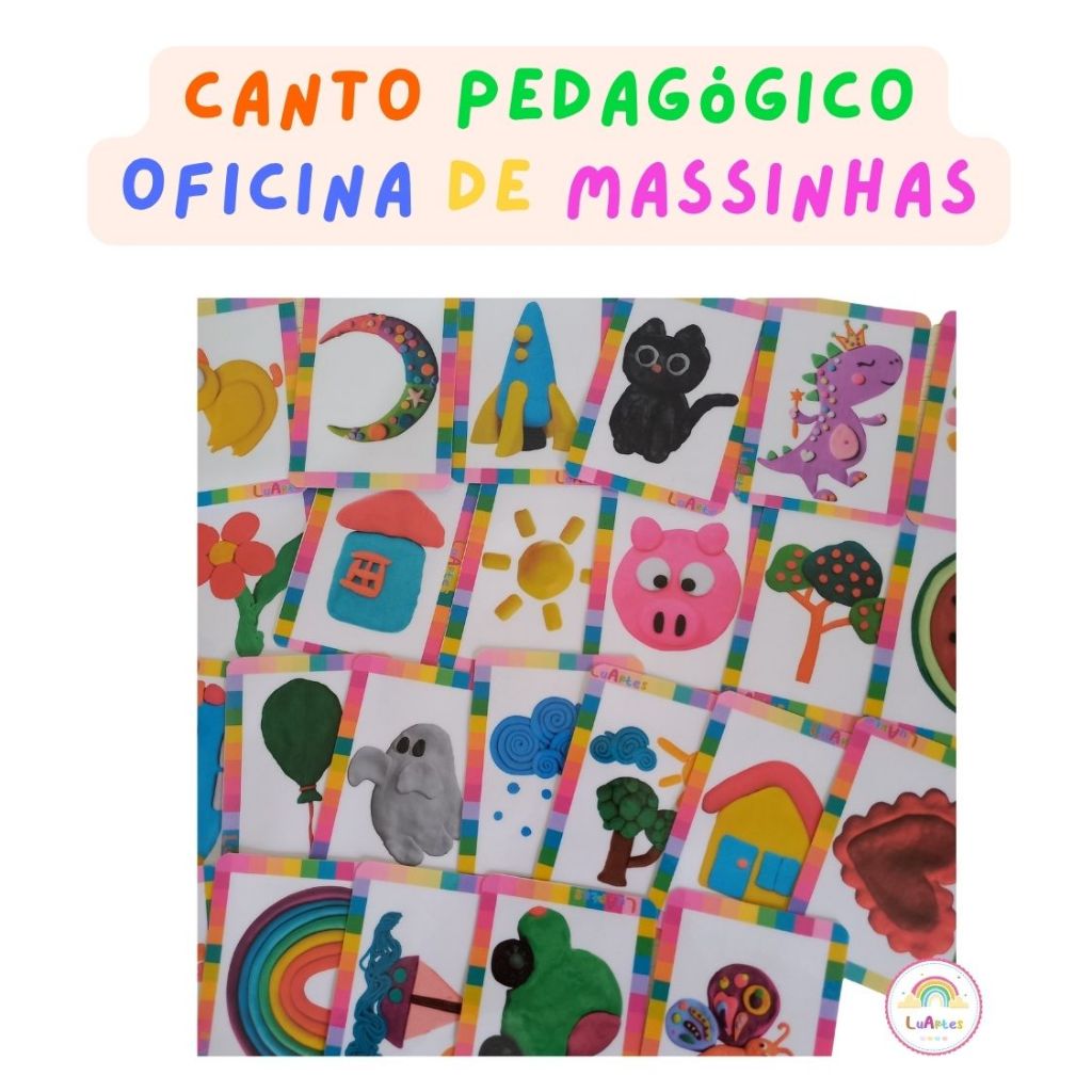 Oficina de Massinha 24 Fichas Pedagógicas Plastificadas em Oferta na Shopee