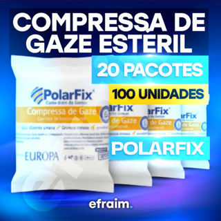Compressa de Gaze Estéril 13 Fios Polarfix - 20 Pacotes (100 unidades) em Oferta na Shopee