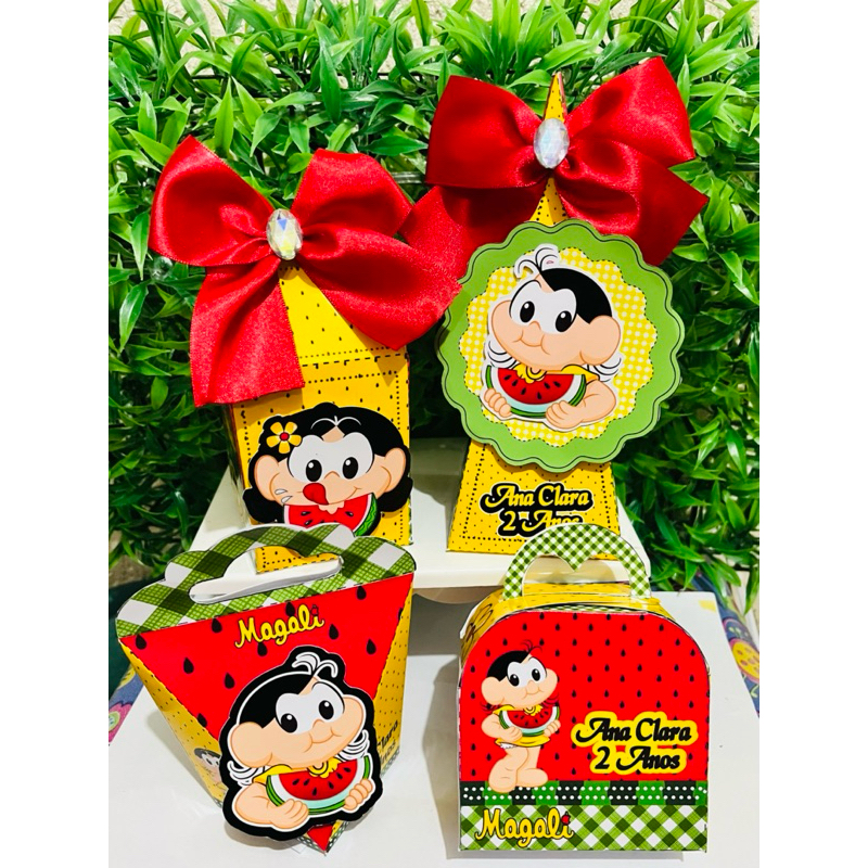 caixinhas pra lembracinhas de aniversário personalizadas pra festa,fazendo todos os tema. Magali