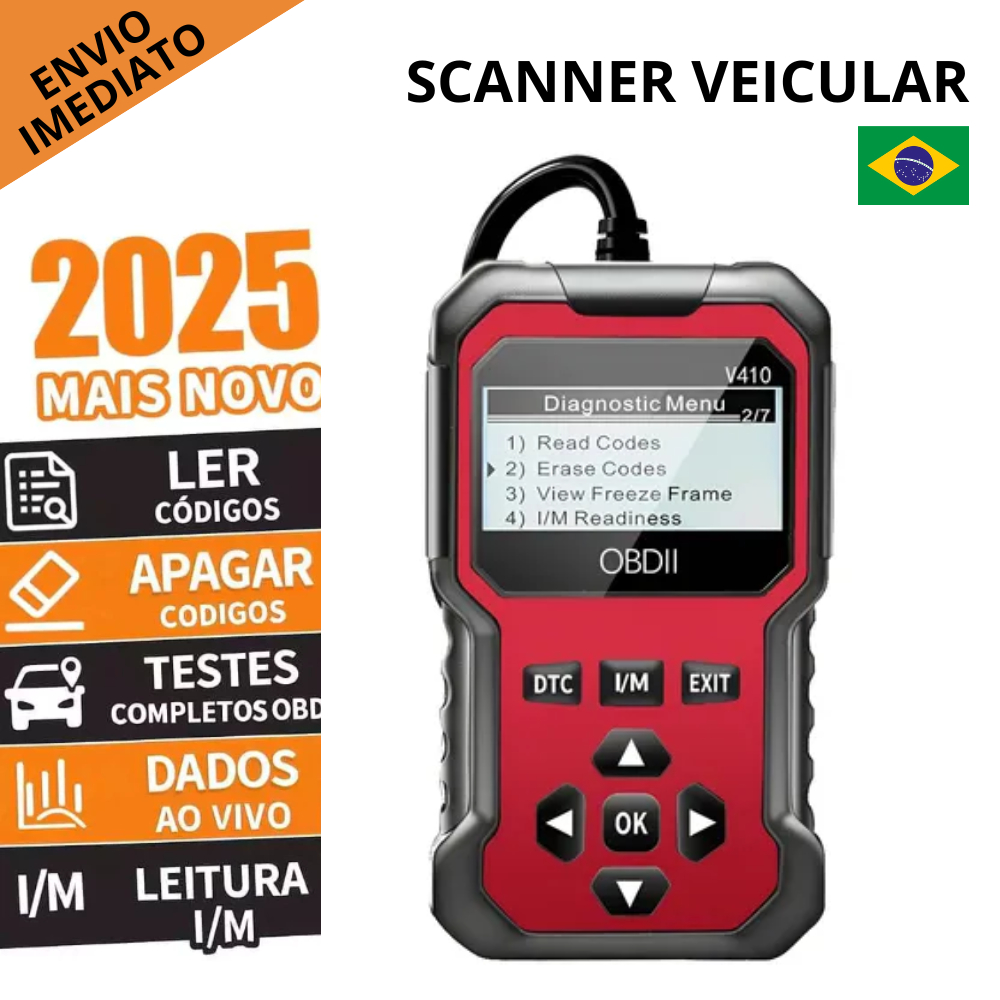 Scanner automotivo profissional obd2 v410 - Envio imediato