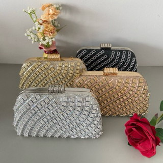 Nova carteira de mão feminina para a festa, cravejada de diamantes.WT188-70 em Oferta na Shopee