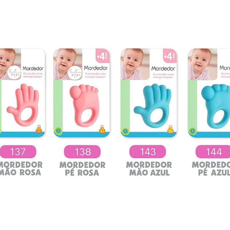 Mordedor Infantil em Vinil Atoxico Super Macio -Formato Pé - Mão em Oferta na Shopee