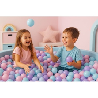 100 Bolinhas de Piscina Azul Bebê, Rosa bebê e Lilás, Brinquedo, Infantil, Decoração. em Oferta na Shopee