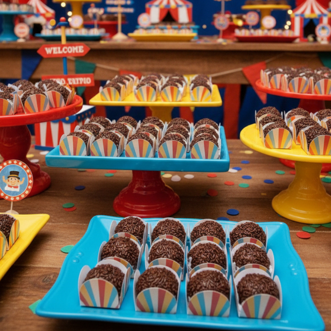 Forminha Circo | Tema Circo Encantado | Forminha para Doces Brigadeiro Festa Infantil Aniversário