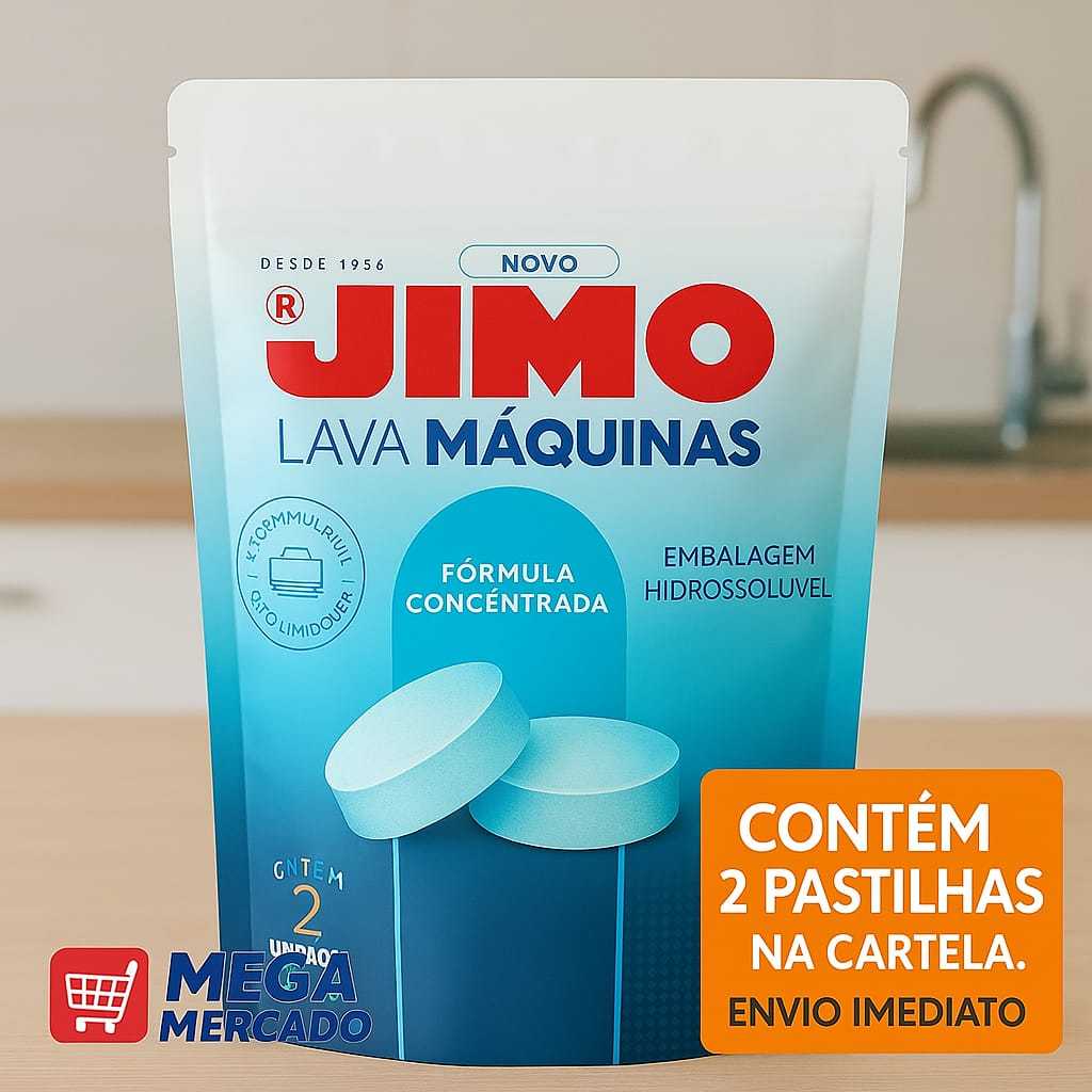 Cartela com 2 Pastilhas jimo lava maquinas de louças