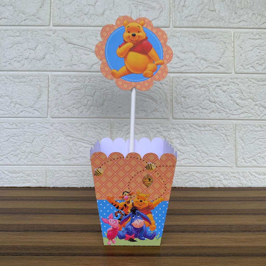 Centro de Mesa Personalizado Ursinho Pooh - Enfeite de Mesa Cachepot Cachepô Ursinho Pooh - PEGUE E MONTE