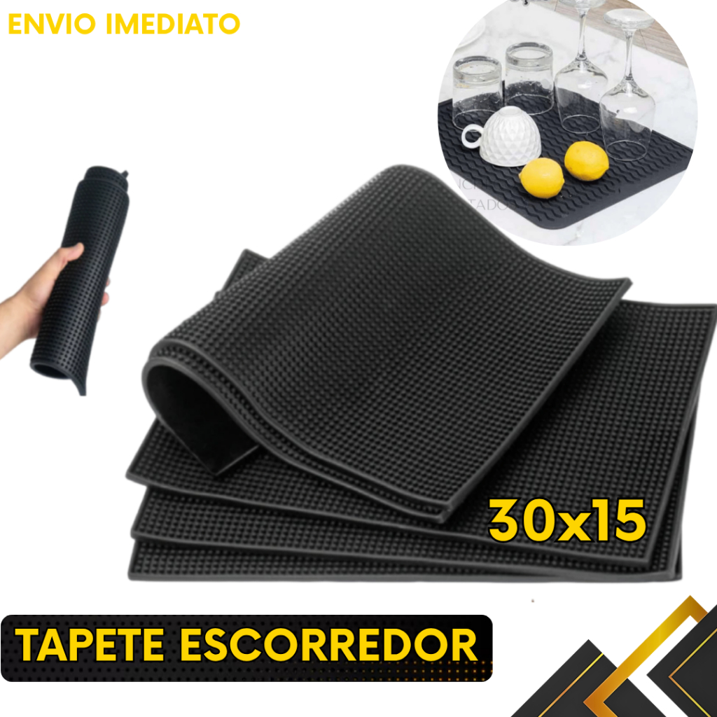 Tapete Escorredor Para Louças Copos Pratos Drinks Barmen Bartender Barbeiro Antiderrapante