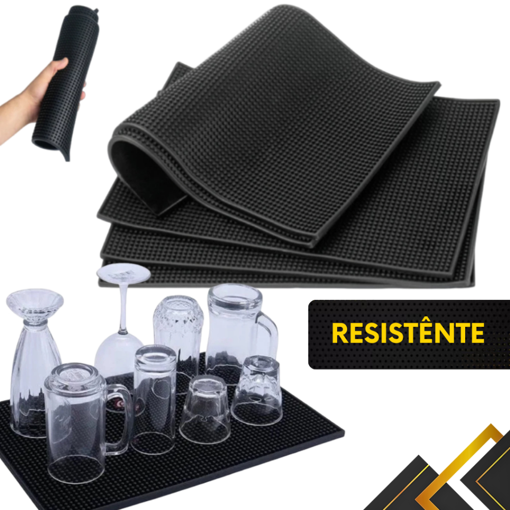 Tapete Escorredor Para Louças Copos Pratos Drinks Barmen Bartender Barbeiro Antiderrapante — imagem 2 de 2