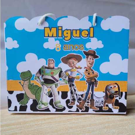 Kit Sacolinha personalizada toy story lembrancinha,, aniversário / batizado/ chá revelação/Qualquer Tema | tamanhos G