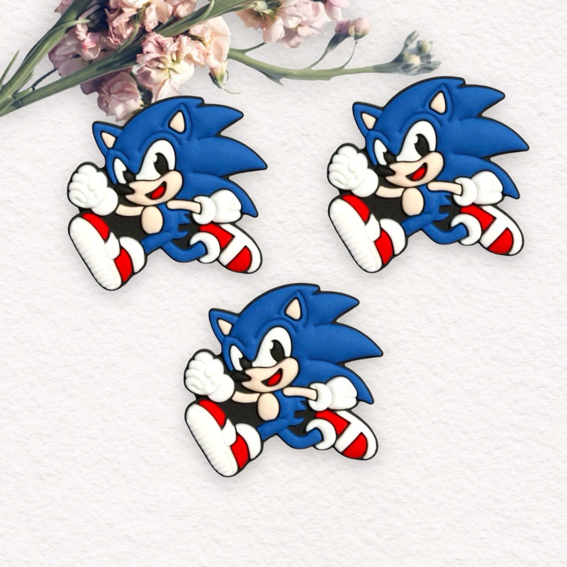 Aplique Emborrachado 10und Super Sonic Azul Laços Tiaras Prendedores Artesanato DIY