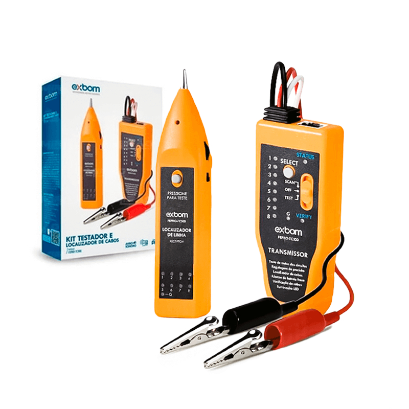 Testador de Cabos + Localizador Rede RJ45 RJ11 Kit Profissional