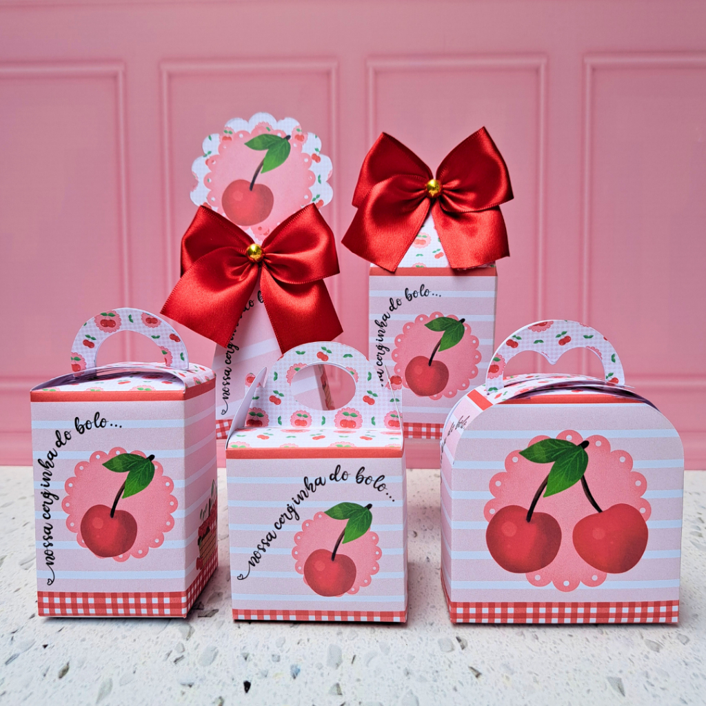 Personalizados Cerejinha  (PEGUE E MONTE)- kit festa -lembrancinha-aniversario -caixinhas - festa infantil
