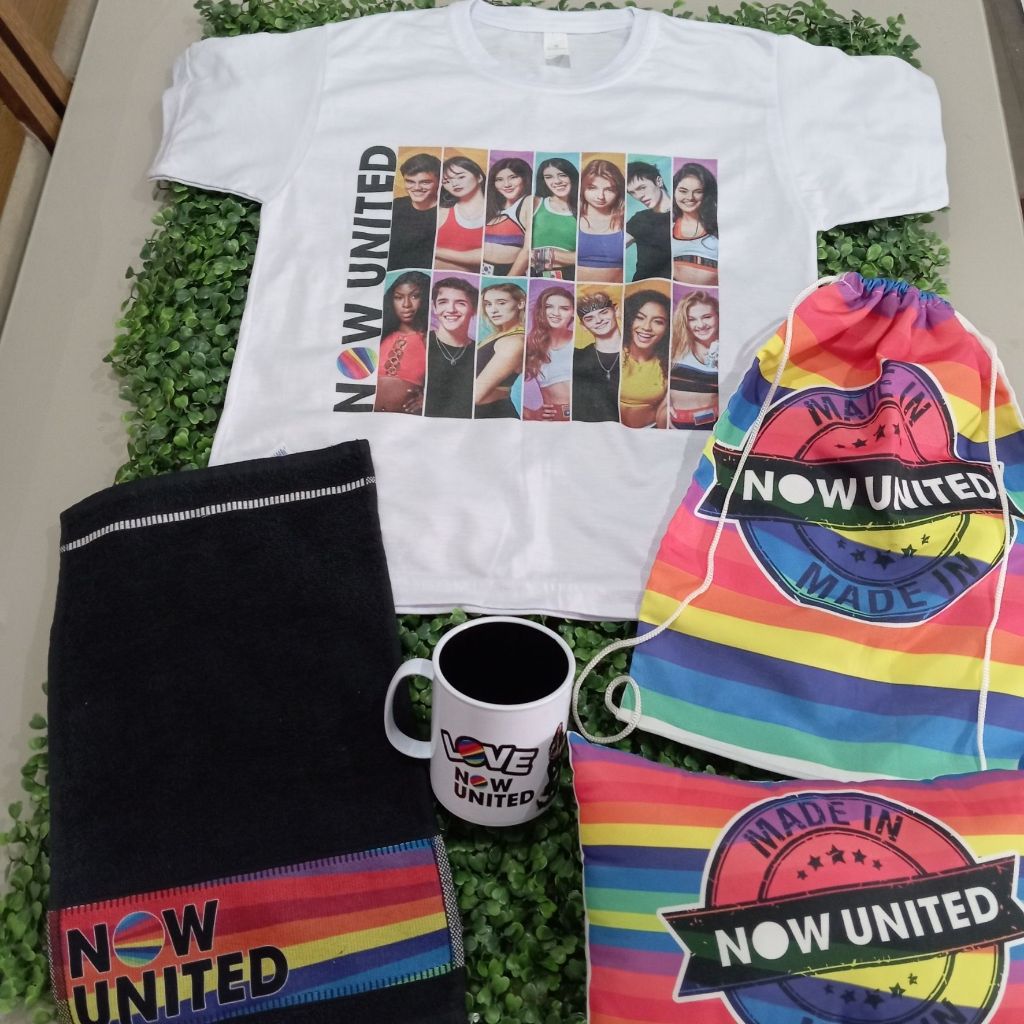 kit now united camisa mochilinha e toalhinha kit para show now united