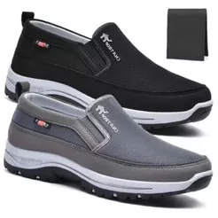 Kit 2 Pares De Tênis Sapatilha Mocasssin Masculino Ortopedico Adventure Estiloso Solado Impermeável Leve + Carteira