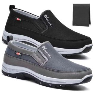 Kit 2 Pares De Tênis Sapatilha Mocasssin Masculino Ortopedico Adventure Estiloso Solado Impermeável Leve + Carteira