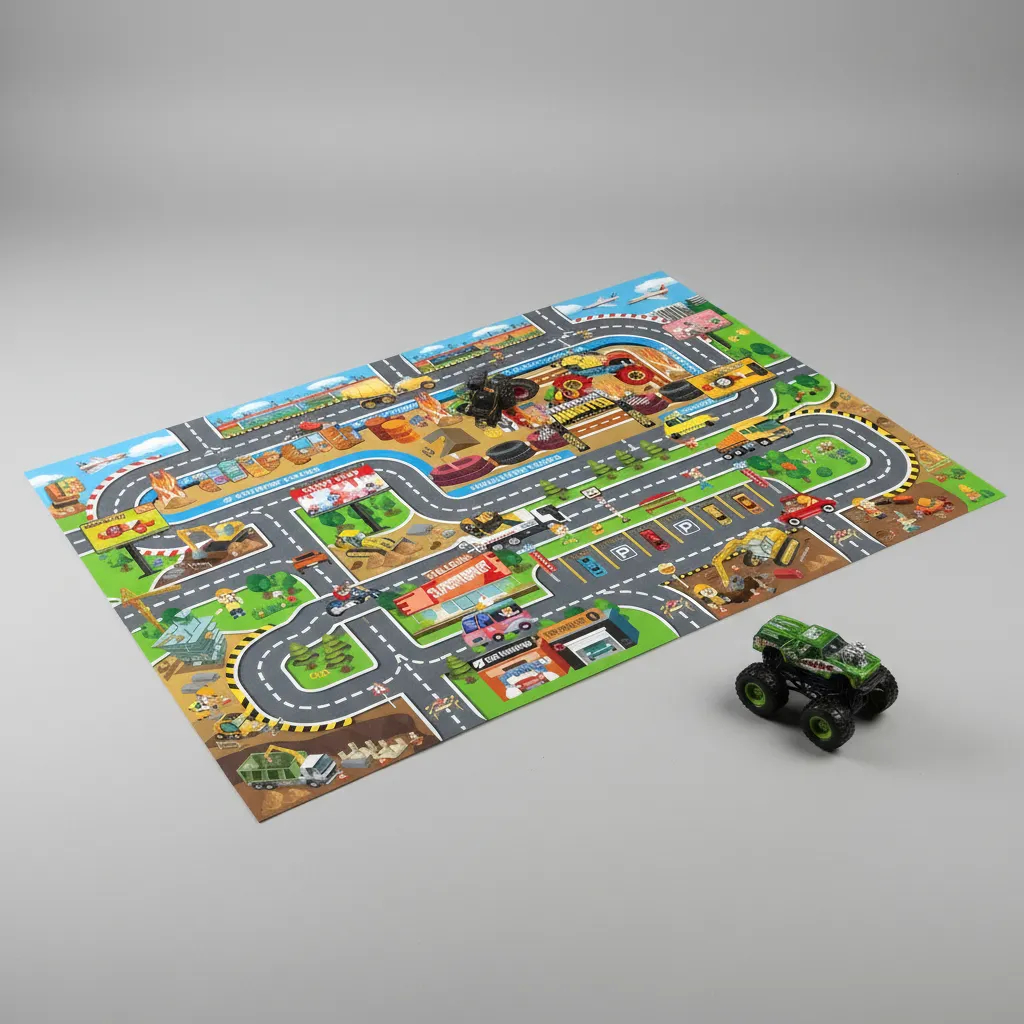 Conjunto Carrinho Com Tapete Infantil E Acessórios Brinquedo - Verde