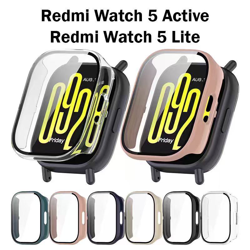 FE Crepúsculo Case Para Redmi Watch 5 Active / Lite Hard PC Case Capa Protetora De Tela De Vidro Temperado em Oferta na Shopee