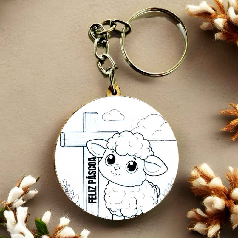 KIT CHAVEIRO OVELHA  PÁSCOA EM MDF PARA PINTURA, DECORAÇÃO, FESTA