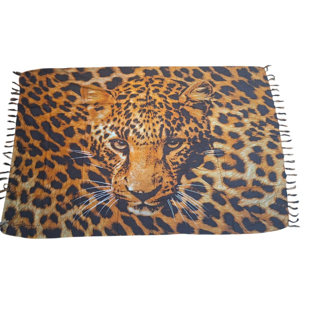 Canga de Praia Onça Premium – Estampa Animal Print, Estilo Marcante e Exclusivo