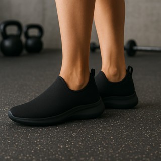 6 Pares Tênis Feminino Meia Calce Fácil Slip On Leve Flexível Confortável Caminhada Academia