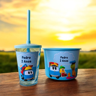 10 Baldes + 10 Copos personalizados Leo o caminhão em Oferta na Shopee