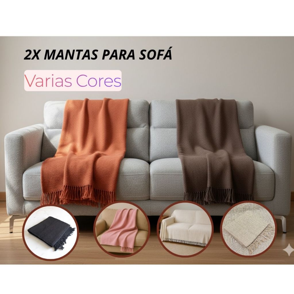 Kit 2 Manta Para Sofá Retrátil Terracota Luxo Decoração Capa Sofá Retrátil 220 x 150M em Oferta na Shopee