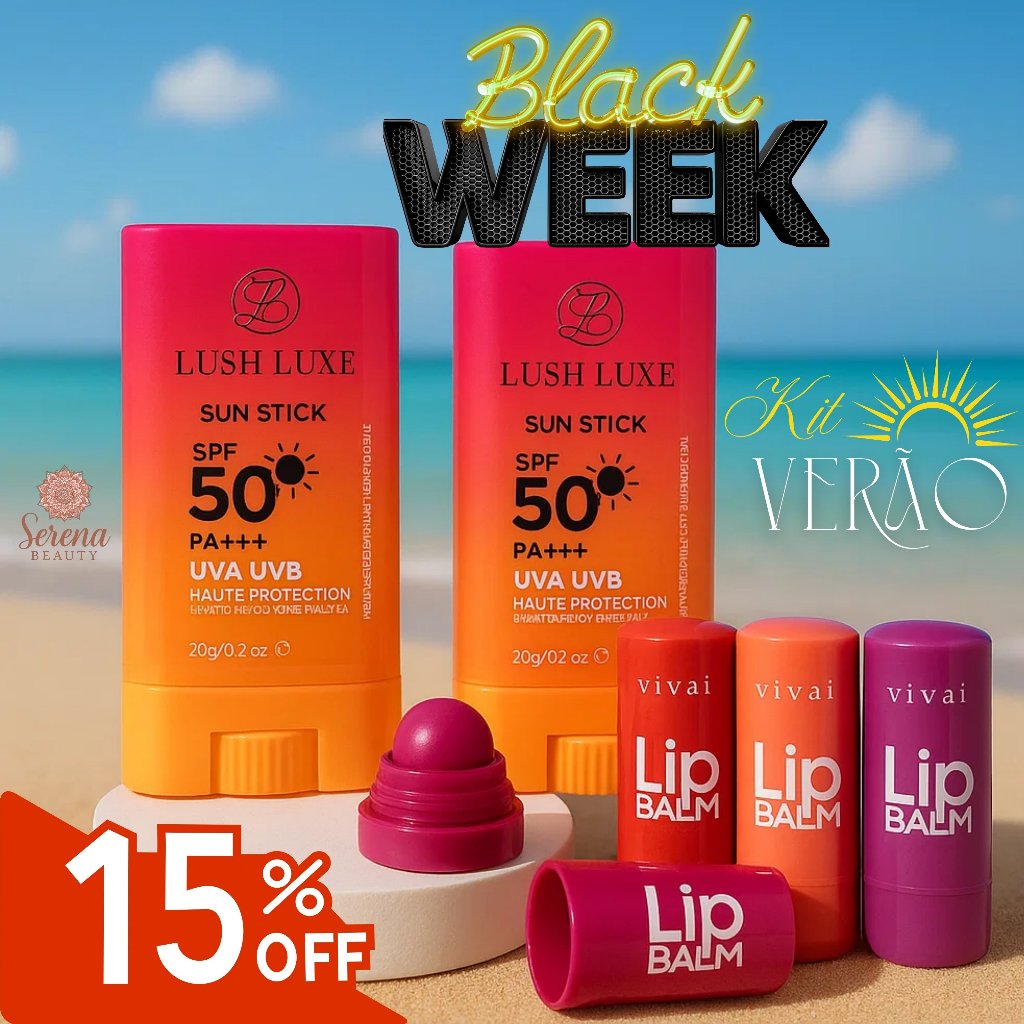 Kit Summer - Protetor Solar Stick FPS 50 Lush Luxe + Lip Balm – Proteção & Hidratação em Dobro