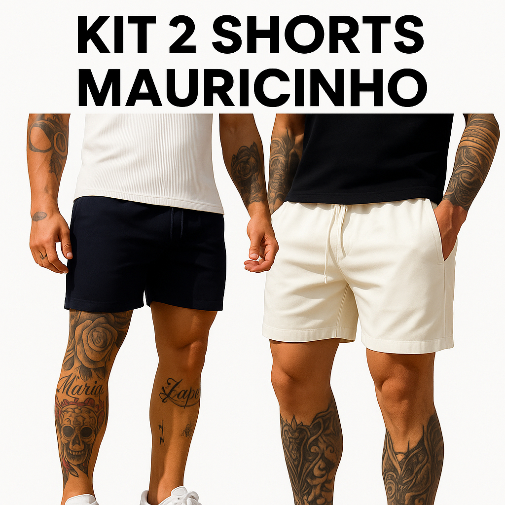 kit 2 Shorts Linho Masculino Básico Mauricinho Premium - Bermuda em Linho moda Praia verão Academia lazer