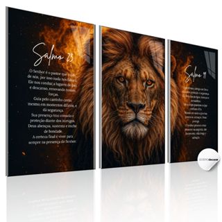 Quadros Decorativos Salmo 23 e 91 Leão Fé e Força Quadro Religioso Cristão Motivacional Deus Proteção em Oferta na Shopee