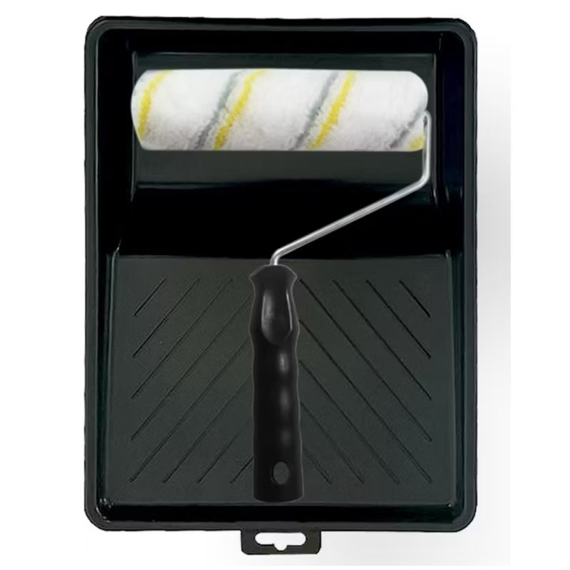 Kit Pintura Compel 3 Peças Sem Respingos – Rolo 23 cm + Suporte + Bandeja Grande