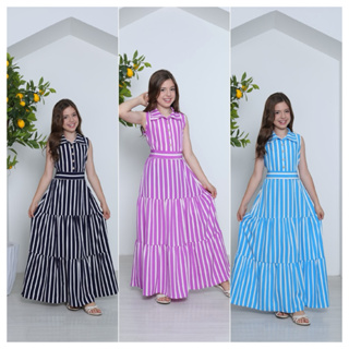 Vestifo longo Juvenil infantil regata menina botões com listrado listras Evangelico em Oferta na Shopee