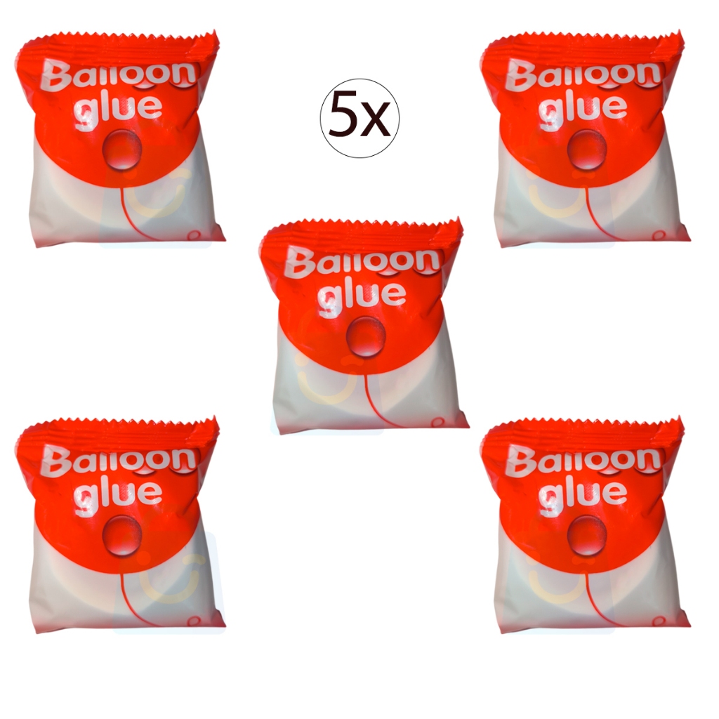 Kit 5 Fitas Gota Adesiva Cola Para Balão Bexiga Fita Com 100 Adesivos Pontos 1/2/3/4/5 Unidades